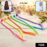 Colourful Braided Hair Extension Streaks for Girls & Kids (6 Pc) - Image 2