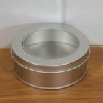 Round Metal Storage Tin Box with Transparent Window Lid (1 Pc, 9.5 x 9.5 Cm) - Image 9