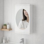 Wall Mounted Rotating Bathroom Mirror Cabinet (1 Pc, 22x42 Cm) - Image 5