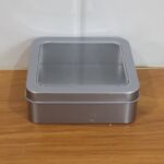 Square Metal Storage Tin Box with Transparent Window Lid (1 Pc, 9.5 x 9.5 Cm) - Image 9