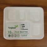 Vegnar 5 Compartment Compostable Bagasse Meal Tray 10 Pcs Set - Image 8
