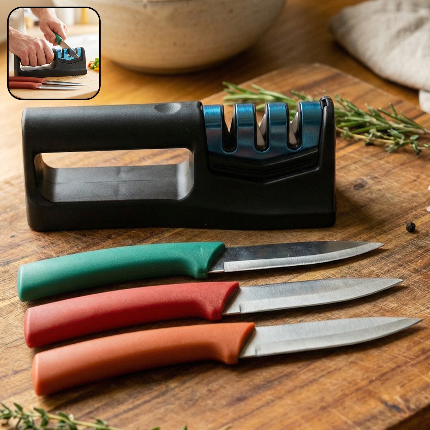 07_c388f8e2-032d-4178-9cf4-091a76f1c46f.jpg Multipurpose Kitchen Knife Set with Knife Sharpener (3 Pc Knife With Sharpener) - Image 1