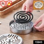 Stainless Steel Mosquito Coil Stand with Smoke Vent Lid (1 Pc) - Image 2