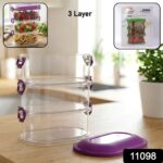 3 Layer Stackable Airtight Food Storage Container Set (1 Set) - Image 2
