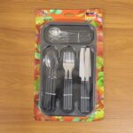 Premium Stainless Steel Kitchen Plastic Handle Cutlery Set With Tray (24 Pc Set) - Image 9