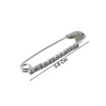 Decorative Silver Finish Safety Pin Brooch Set (12 Pc Set) - Image 6