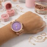 Elegant Rose Gold Mesh Strap Analog Wrist Watch for Women (1 Pc) - Image 6