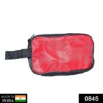 Portable Travel Hand Pouch / Shaving Kit Bag for Multipurpose Use (Red) - Image 11