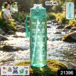 Motivational Water Bottle with Time Marker and Flip Top Lid (1000 ML) - Image 2