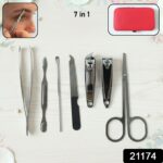 7 in 1 Stainless Steel Manicure Pedicure Grooming Kit - Image 2