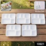 Vegnar 5 Compartment Compostable Bagasse Meal Tray 10 Pcs Set - Image 2