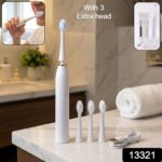 Rechargeable Electric Toothbrush White Color With 3 Extra head (1 Pc/ mix Color) - Image 2