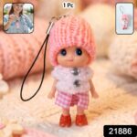 Cute Mini Doll Keychain Soft Knitted Cap Girl Charm Keyring (1 Pc / Mix Color) - Image 2