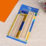 Colorful Wooden Pencil Set with Pencil box, Ruler, Sharpener (12 Pcs Set) - Image 12