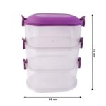3 Layer Stackable Airtight Food Storage Container Set (1 Set) - Image 6