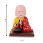 Red Solar Powered Sitting Buddha Statue (1 Pc / Medium) - Image 6