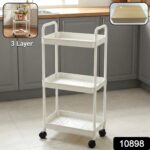 3 Layer Multipurpose Rolling Storage Trolley (1 Pc) - Image 2