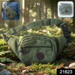 Stylish Multi-Pocket Black Waist Bag / Fanny Pack (1 Pc / Mix Design) - Image 2