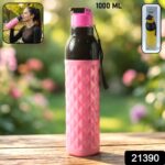 Plastic 1000 ML ApproxDiamond Pattern Leakproof Water Bottle (1 Pc) - Image 2