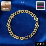 Classic Gold Finish Chain Link Bracelet for Men and Women (1 Pc) - Image 2