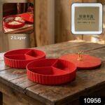 2 Layer Multipurpose Decorative Dry Fruit and Snack Serving Tray (1 Pc) - Image 2