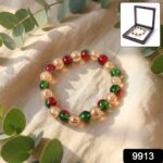 Multicolor Glossy Bead Stretch Bracelet  (1 Pc) - Image 2