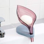 Leaf Shape Soap Dish Holder with Drain for Bathroom & Kitchen Use - Image 3