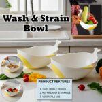 Plastic Rice Pulses Fruits Vegetable Noodles Pasta Washing Bowl and Strainer (2 Pc) - Image 4