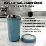 Apex Double Wall Inner Steel Travel Glass (500ml) Approx (1 Pc / Mix Color) - Image 4