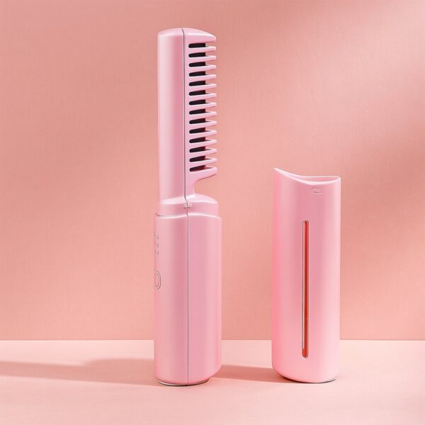 Rechargeable mini hair straightener flat iron comb