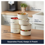 Ganesh Smart Stack 3 Layer Portable Lunch Box  for Office, School, Picnic (3 Layer) - Image 4