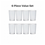 Apex Clear Plastic Tumbler / Glass Set – 6-Piece Unbreakable