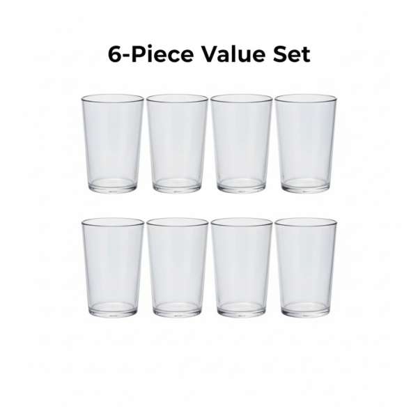 Apex Clear Plastic Tumbler / Glass Set – 6-Piece Unbreakable