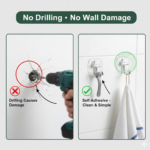 Large Plastic Self Adhesive Wall Hooks (2 Pc) - Image 3