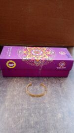Elegant Gold Finish Open Cuff Bracelet Kada (1 Pc) - Image 7
