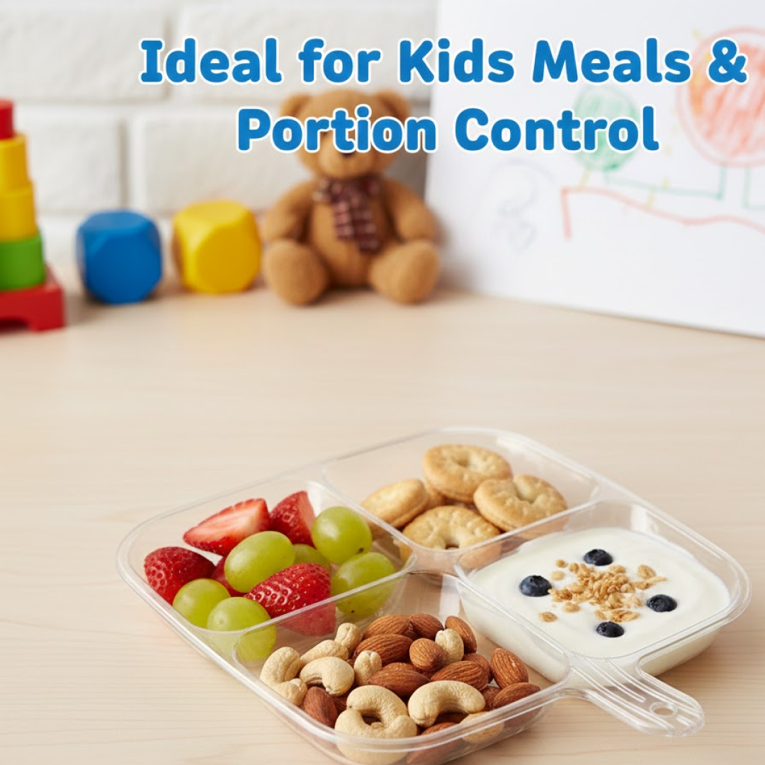 19048.png Plastic Kitchen Trays for Serving (4 Compartment / 1 Pc) - Image 1