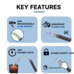 Long Flexible USB Rechargeable Electric Arc Lighter – Windproof, Flameless Plasma - Image 2