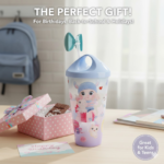 Unicorn Water Bottle with Straw & Lid for Kids (Without Light) - Image 3