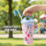 Unicorn Water Bottle with Straw & Lid for Kids (Without Light) - Image 4