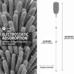 Microfiber Dusters for Cleaning, Telescoping Feather Duster with 100 inches Extendable Handle Pole, Dusting Cleaning Tools for Cleaning High Ceiling, Ceiling Fan, Blinds, Cobwebs, Furniture, Cars - Image 5