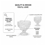 Glass Ice-Cream Cup Set, Home & Kitchen Serving or Dessert Cup (6 Pcs Set) - Image 2