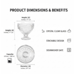 Glass Ice-Cream Cup Set, Home & Kitchen Serving or Dessert Cup (6 Pcs Set) - Image 5