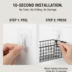 Metal Shower Basket / Canddy, for Bathroom Organiser (5 Pc Combo) - Image 2