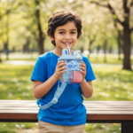 2in1 Dual Compartment Water Bottle with Straw & Adjustable Shoulder Straps (1 Pc/Multi color) - Image 2