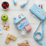 2in1 Dual Compartment Water Bottle with Straw & Adjustable Shoulder Straps (1 Pc/Multi color) - Image 4