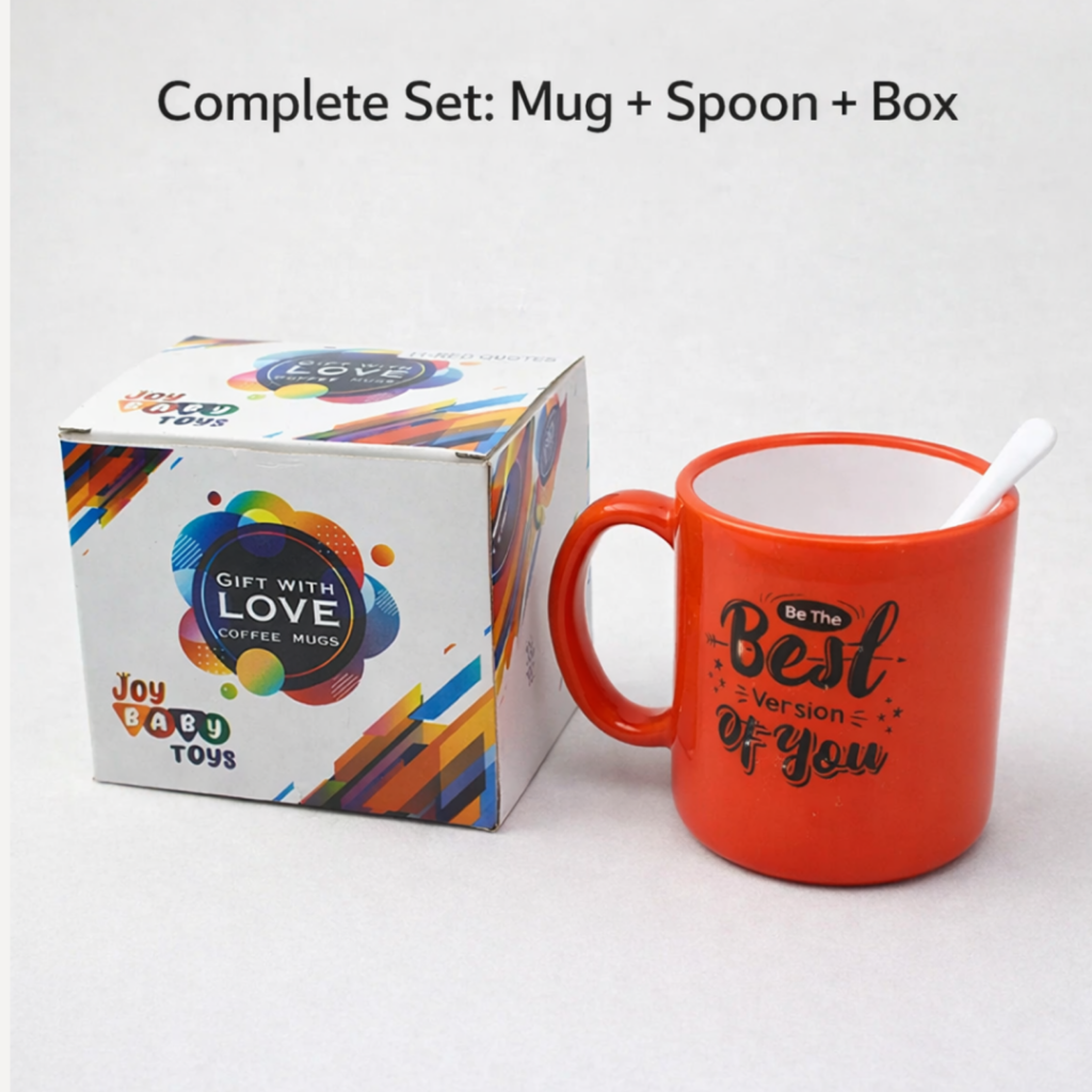 Coffee Mug with Spoon and Box Packing