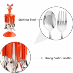New Stylish 24 Pcs Plastic, Stainless Steel Cutlery Set (Pack of 24) - Image 3