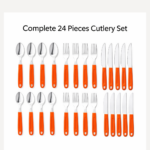 New Stylish 24 Pcs Plastic, Stainless Steel Cutlery Set (Pack of 24) - Image 2