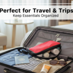 Portable Travel Hand Pouch / Shaving Kit Bag for Multipurpose Use (Red) - Image 3