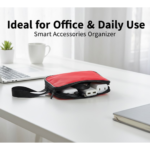 Portable Travel Hand Pouch / Shaving Kit Bag for Multipurpose Use (Red) - Image 2